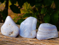 Polished Blue Lace Agate Tumbled Stones x 20 From Malawi - Toprock Gemstones and Minerals