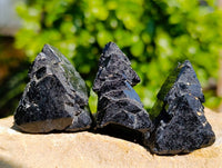 Natural Triangular Flat Topped Terminated Schorl Black Tourmaline Specimens x 24 From Khorigas, Namibia - Toprock Gemstones and Minerals