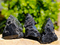 Natural Triangular Flat Topped Terminated Schorl Black Tourmaline Specimens x 24 From Khorigas, Namibia - Toprock Gemstones and Minerals