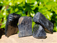 Natural Triangular Flat Topped Terminated Schorl Black Tourmaline Specimens x 24 From Khorigas, Namibia - Toprock Gemstones and Minerals