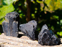 Natural Triangular Flat Topped Terminated Schorl Black Tourmaline Specimens x 24 From Khorigas, Namibia - Toprock Gemstones and Minerals