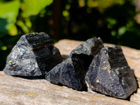 Natural Triangular Flat Topped Terminated Schorl Black Tourmaline Specimens x 24 From Khorigas, Namibia - Toprock Gemstones and Minerals