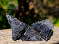 Natural Triangular Flat Topped Terminated Schorl Black Tourmaline Specimens x 24 From Khorigas, Namibia - Toprock Gemstones and Minerals