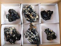 Natural Schorl Black Tourmaline Specimens x 6 From Erongo, Namibia - Toprock Gemstones and Minerals