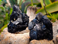 Natural Schorl Black Tourmaline Specimens x 6 From Erongo, Namibia - Toprock Gemstones and Minerals