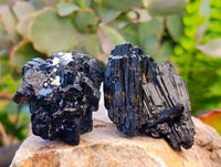 Natural Schorl Black Tourmaline, Smokey Quartz and Hyalite Opal Specimens x 12 From Erongo, Namibia - Toprock Gemstones and Minerals