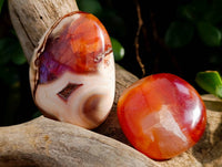 Polished Carnelian Agate Palm Stones x 28 From Madagascar - Toprock Gemstones and Minerals