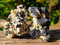 Natural Schorl Black Tourmaline Specimens x 6 From Erongo, Namibia - Toprock Gemstones and Minerals