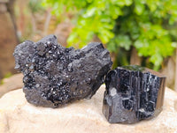 Natural Schorl Black Tourmaline Specimens x 6 From Erongo, Namibia - Toprock Gemstones and Minerals