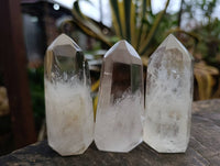 Polished Clear And Smokey Quartz Crystals x 6 From Madagascar - Toprock Gemstones and Minerals