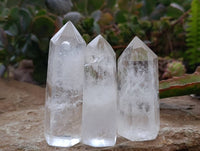 Polished Clear And Smokey Quartz Crystals x 6 From Madagascar - Toprock Gemstones and Minerals