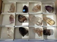 Polished Mixed Wonderland Inclusions Quartz including Citrine x 12 from Madagascar - Toprock Gemstones and Minerals