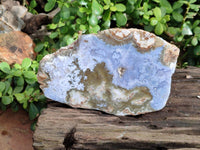 Polished On One Side Blue Lace Agate x 2 From Malawi - Toprock Gemstones and Minerals