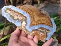 Polished On One Side Blue Lace Agate x 2 From Malawi - Toprock Gemstones and Minerals