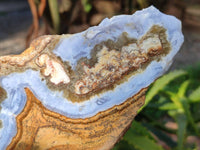 Polished On One Side Blue Lace Agate x 2 From Malawi - Toprock Gemstones and Minerals
