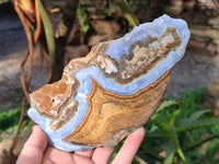 Polished On One Side Blue Lace Agate x 2 From Malawi - Toprock Gemstones and Minerals