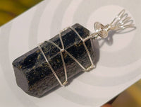 Natural Double Terminated Black Tourmaline Crystals with Silver Wire Wrap - Sold per Piece - South Africa - Toprock Gemstones and Minerals