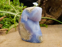 Polished Blue Lace Agate Standing Free Form x 1 From Malawi - Toprock Gemstones and Minerals
