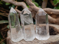 Polished Clear Quartz Crystals x 12 From Madagascar - Toprock Gemstones and Minerals