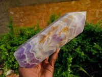 Polished Chevron Amethyst Crystal x 1 Zambia - Toprock Gemstones and Minerals
