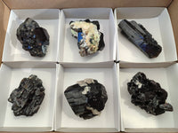 Natural Schorl Black Tourmaline Specimens x 6 From Erongo, Namibia - Toprock Gemstones and Minerals