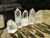 Polished Clear Quartz Crystals x 12 From Madagascar - Toprock Gemstones and Minerals