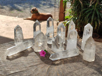 Polished Clear Quartz Crystals x 12 From Madagascar - Toprock Gemstones and Minerals