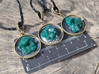 Hand Made Specially Selected Dioptase Pendants - Sold Per Item - From South Africa - Toprock Gemstones and Minerals