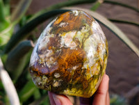 Polished Green Opal Standing Free Forms x 4 From Madagascar - Toprock Gemstones and Minerals