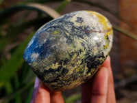 Polished Green Opal Standing Free Forms x 4 From Madagascar - Toprock Gemstones and Minerals