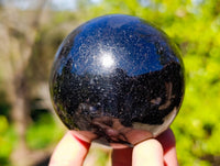 Polished Black Tourmaline Spheres x 2 From Madagascar - Toprock Gemstones and Minerals