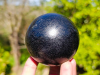 Polished Black Tourmaline Spheres x 2 From Madagascar - Toprock Gemstones and Minerals