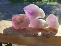 Polished Jacaranda Amethyst Quartz Crystals x 9 From Mumbwa, Zambia - Toprock Gemstones and Minerals