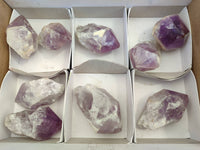 Polished Jacaranda Amethyst Quartz Crystals x 9 From Mumbwa, Zambia - Toprock Gemstones and Minerals