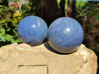 Polished Lazulite Spheres x 3 From Madagascar - Toprock Gemstones and Minerals