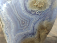 Polished Blue Lace Agate Standing Free Forms x 2 From Nsanje, Malawi - Toprock Gemstones and Minerals