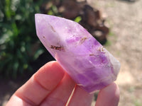 Polished Window Amethyst Crystals x 6 From Madagascar - Toprock Gemstones and Minerals