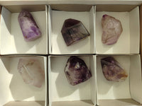 Polished Window Amethyst Crystals x 6 From Madagascar - Toprock Gemstones and Minerals