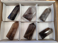 Polished Smokey Quartz Crystals x 6 From Madagascar - Toprock Gemstones and Minerals