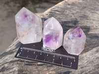 Polished Window Amethyst Crystals x 12 From Madagascar - Toprock Gemstones and Minerals