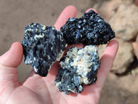 Natural Schorl Black Tourmaline Specimens x 6 From Erongo, Namibia - Toprock Gemstones and Minerals