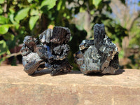 Natural Schorl Black Tourmaline Specimens x 6 From Erongo, Namibia - Toprock Gemstones and Minerals