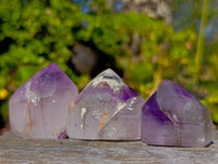 Polished Window Amethyst Crystals x 12 From Madagascar - Toprock Gemstones and Minerals
