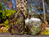 Polished Dragon Bloodstone Points x 4 From Tshipise, South Africa - Toprock Gemstones and Minerals