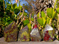 Polished Dragon Bloodstone Points x 4 From Tshipise, South Africa - Toprock Gemstones and Minerals