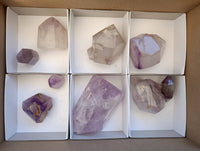 Polished Window Amethyst Crystals x 9 From Madagascar - Toprock Gemstones and Minerals