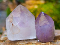 Polished Window Amethyst Crystals x 9 From Madagascar - Toprock Gemstones and Minerals