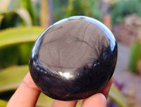 Polished Black Basalt Palm Stones x 6 From Madagascar - Toprock Gemstones and Minerals
