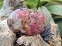 Polished Rhodonite Palm Stones x 6 From Rhusinga, Zimbabwe - Toprock Gemstones and Minerals