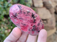 Polished Rhodonite Palm Stones x 6 From Rhusinga, Zimbabwe - Toprock Gemstones and Minerals